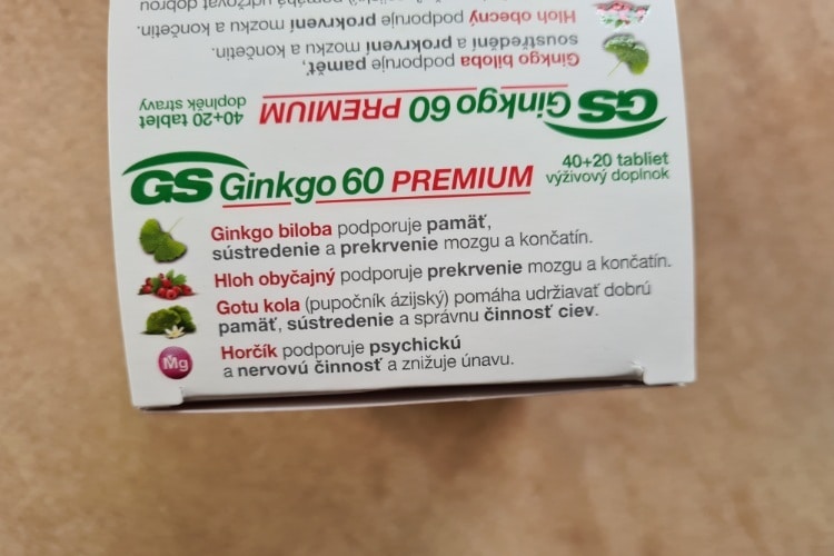 složení GS Ginkgo 60 PREMIUM