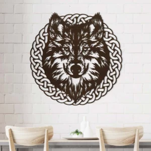 Dřevěný obraz na stěnu - Vlk v rámu