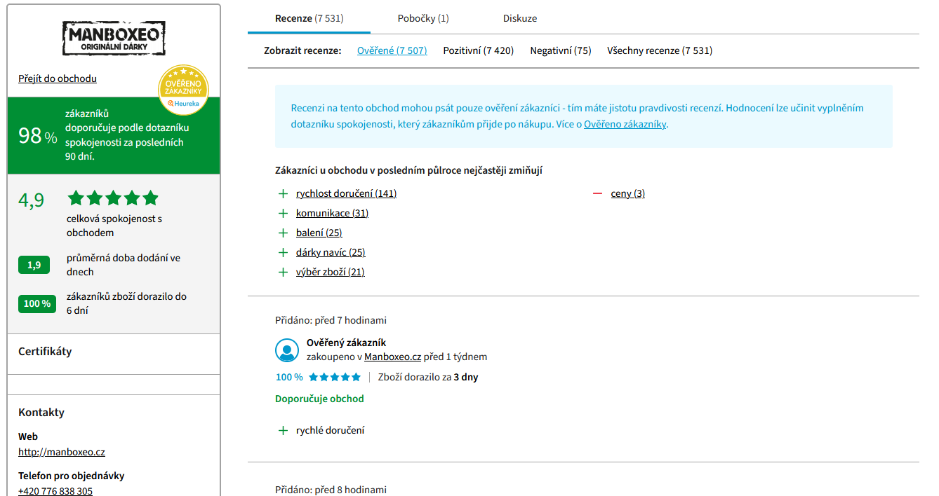 Manboxeo zkušenosti Heureka.cz